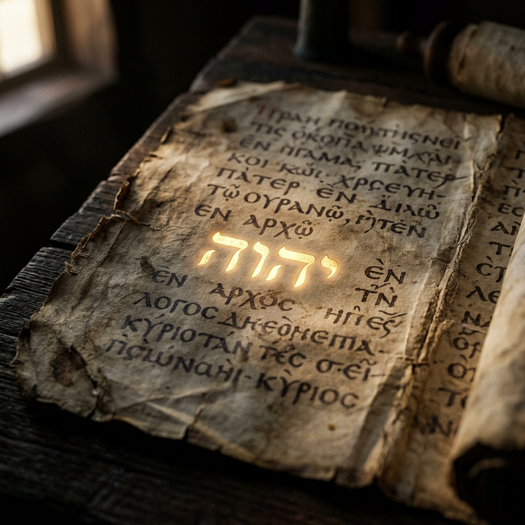 Manuscrito antiguo con el Tetragrámaton